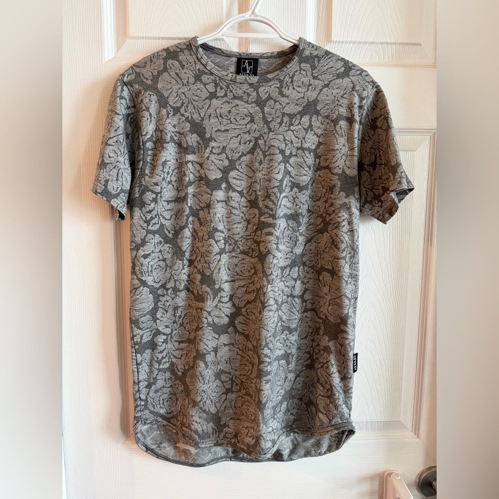 Alvajo Clothing Men’s Gray Floral Patterned Men's Shirt